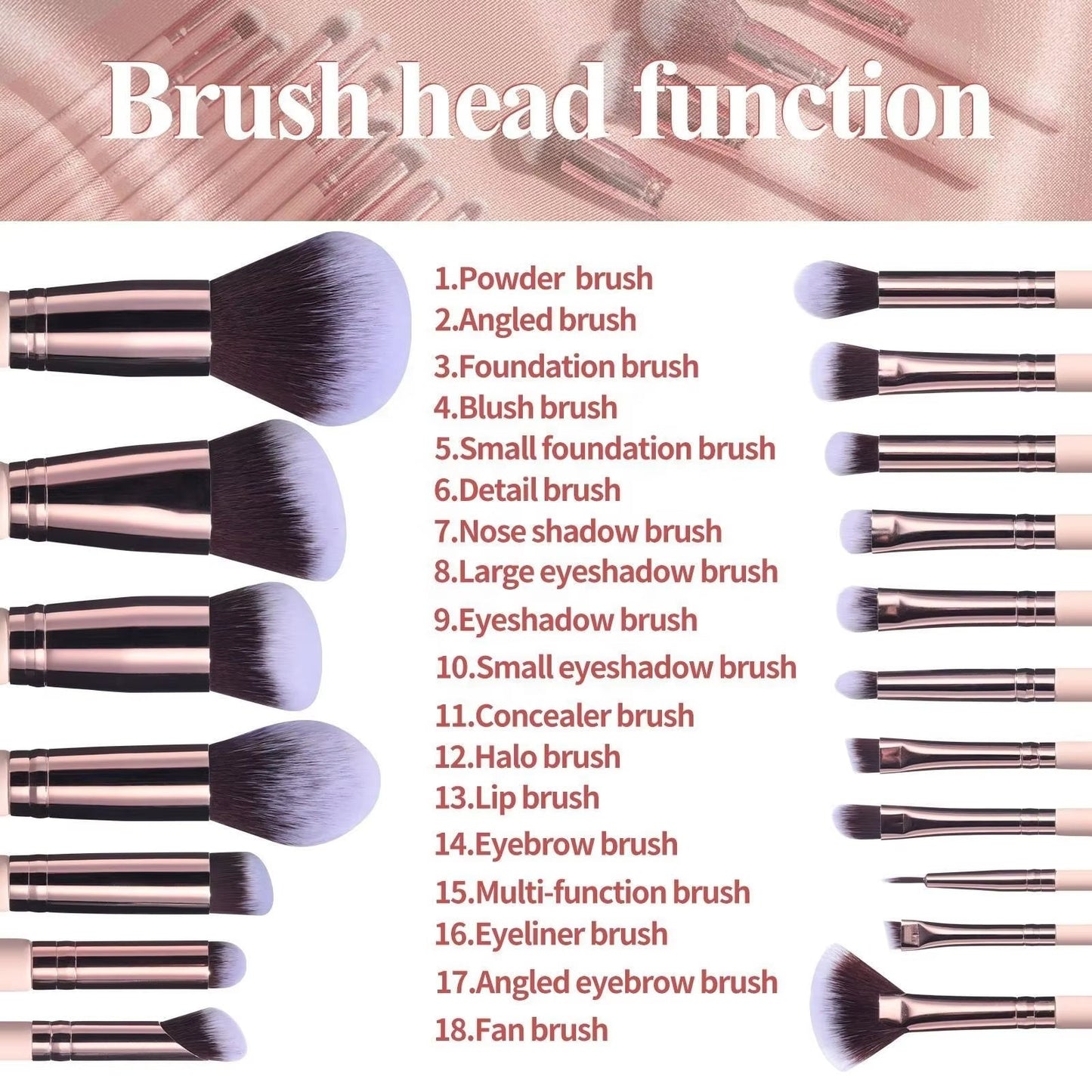 Makeup Brushes With Case Set
